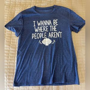 I Wanna Be Where the People Aren’t Tee Large Heather Blue Disney funny